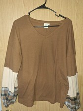 Grace & Emma Multicolor, Womens Long Sleeve Shirt, Size L