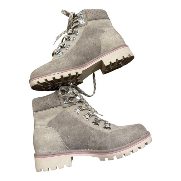SAOLA Stivali da escursionista vintage corona stringati suola alla caviglia accento rosa talpa taglia 8 5