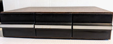 Vintage 36 Cassette Tape Storage Cabinet 3 Drawer Faux Wood Grain 15.5" x 12"