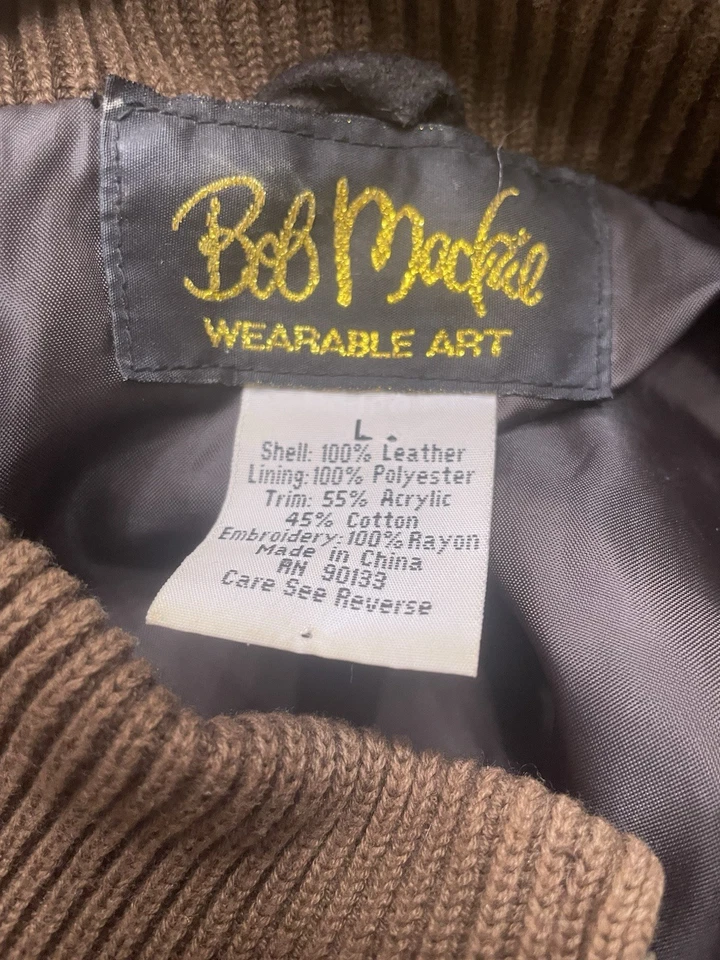 Chaqueta de cuero Bob Mackie estilo occidental | L Foto 4 de 4