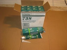 CASE OF 12 DOW DOWSIL 738 ELECTRICAL SEALANT SILICONE 3OZ TUBES - 4/11/24 Date
