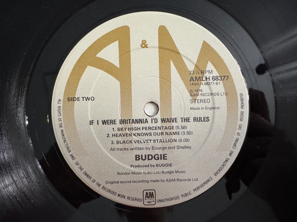 Budgie LP "If I Were Britannia..." A&M AML H6 8377 ~ UK Prog ~ 1976 ~ NM - Image 4 of 4