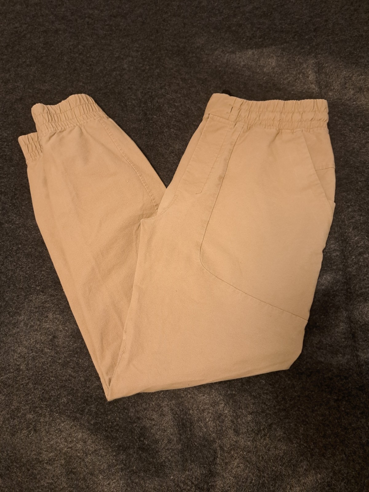 Mens Lululemon Khaki Canvas Twill Cotton Jogger Pants Medium Short