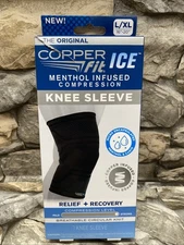Copper Fit ICE Knee Compression Sleeve Menthol Infused Micro Encapsulated L/XL
