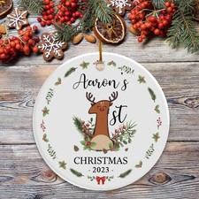 Personalized Baby's First Christmas Ornament, Custom Photo New Baby Celebrate...