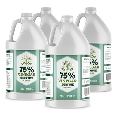 Premium 75% Vinegar - Lab Strength - Concentrated 75% Acetic Acid - White