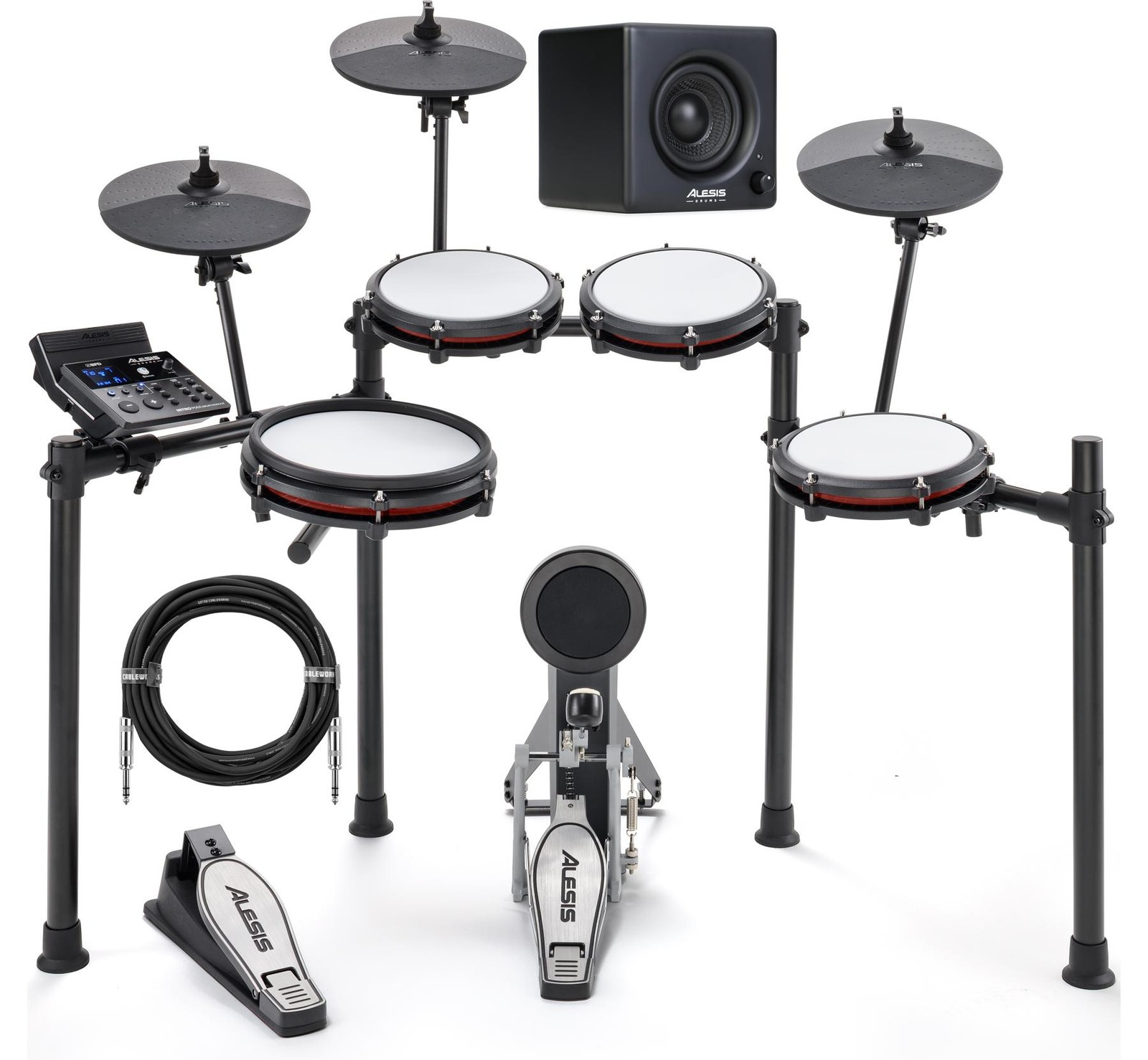 Электронная ударная установка Alesis Nitro Max с барабанным монитором Nitro Amp