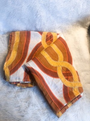 Angel Dear Infant Bamboo Swaddle Blanket 47 x 47 Orange Brown Links MCM Retro