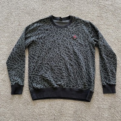 Vintage 90s Nike Air Jordan Prime Flight Elephant Print Sweatshirt XL 585543 010