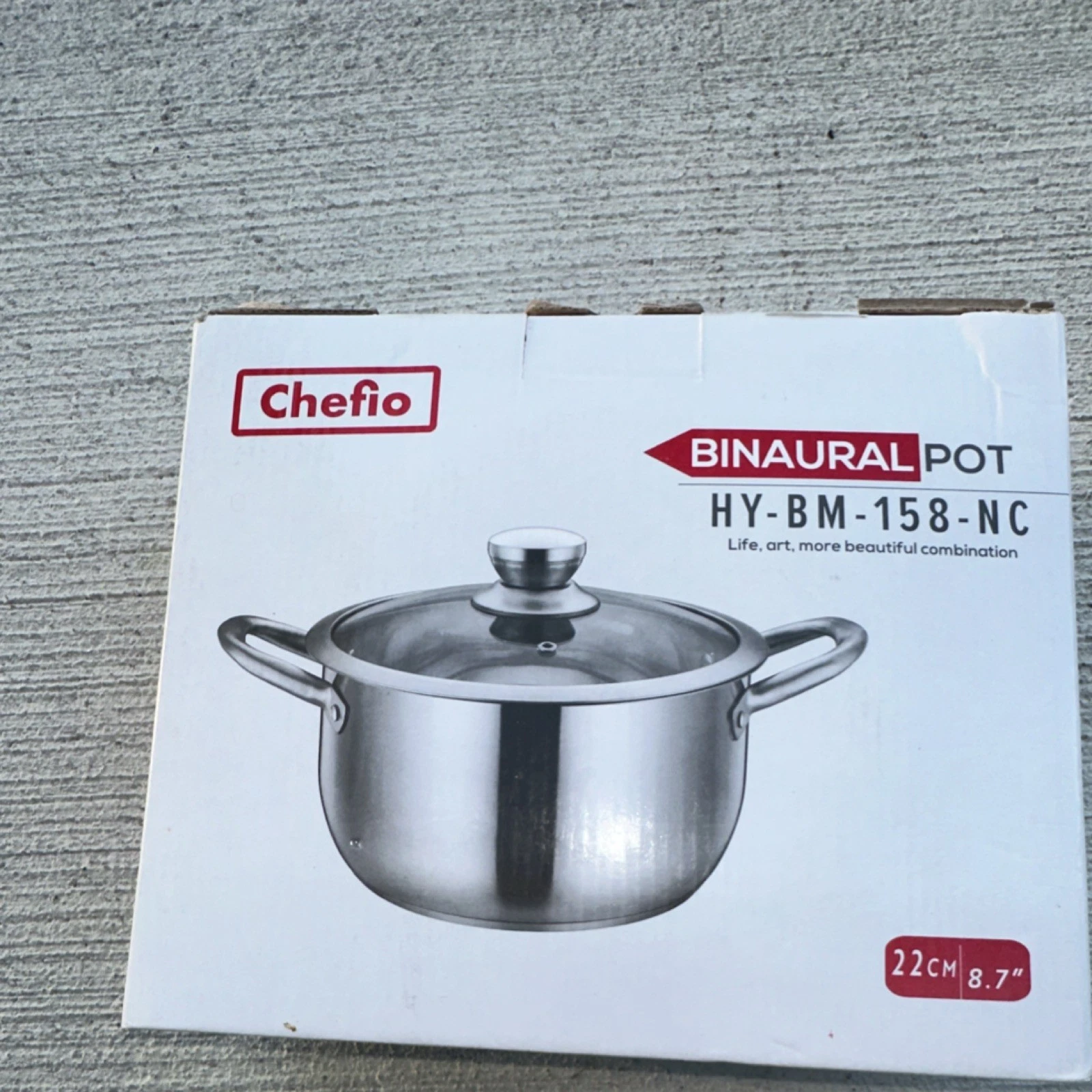 Chefio HY-BM-158-NC Stainless Steel Stockpot with Lid 22cm Easy to Clean