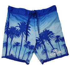Corona Extra Swim Trunks Mens Large Blue Palm Tree Board Shorts Beach