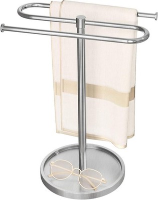 Hand Towel Holder, Stainless Steel Countertop Towel Stand for Bathroom, S-Shape