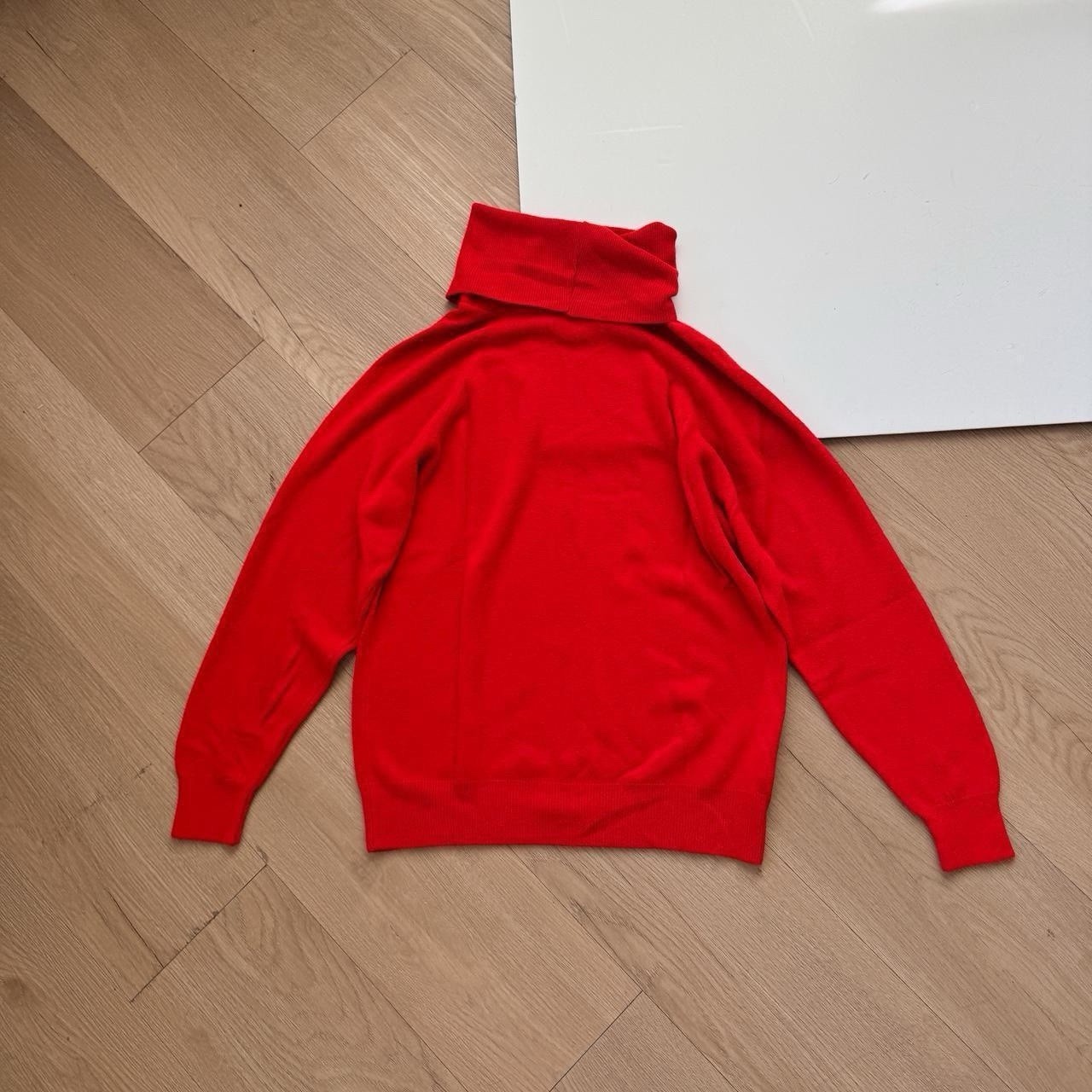 Red Turtleneck Sweater Medium Vintage Basic Prepp… - image 5