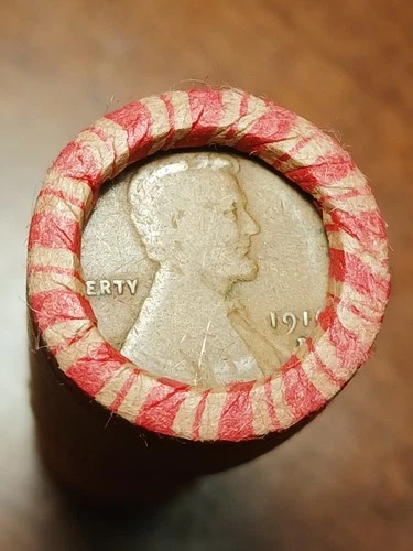 unsearched 1909-1958 P.D.S.  Lincoln wheat cent ,penny roll,with 1916 D /BU 1952