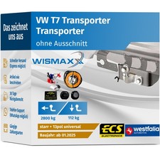 ANHÄNGERKUPPLUNG für VW T7 Transporter ab 25 starr WESTFALIA +13pol E-Satz ABE