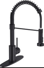 BASDEHEN Kitchen Faucets w Pull Down Sprayer Black Spring Commercial Kitchen