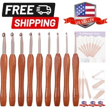 Wooden Handle Handle Crochet Hook9pcs