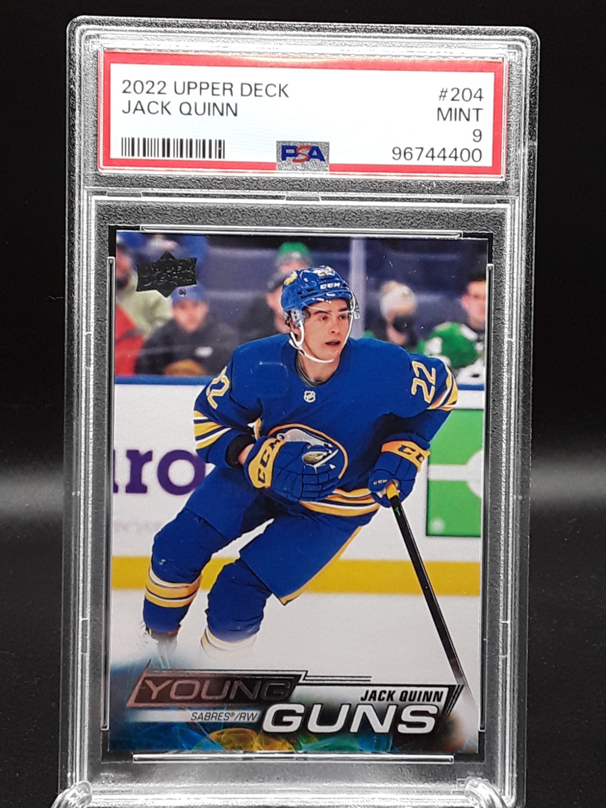 2022-23 Upper Deck Young Guns Jack Quinn Rookie #204 Rookie RC PSA 9 MINT Sabres