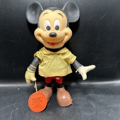 Vintage 1960s Walt Disney Mickey Mouse Doll Figure Plastic Rubber Toy R Dakin Co