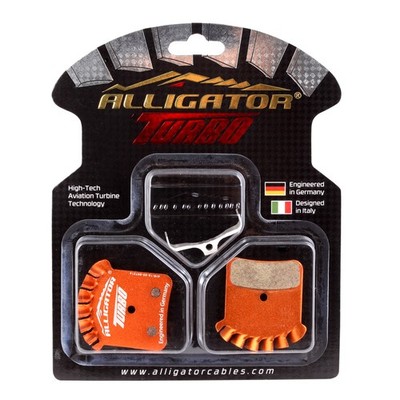 Alligator Turbo Shim (D-type 4-piston) Pads,TRP Quadiem, Organic