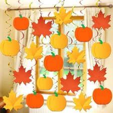 , Fall Maple Leaf Hanging Swirls - Pack of 30, No DIY | Fall Decorations for ...