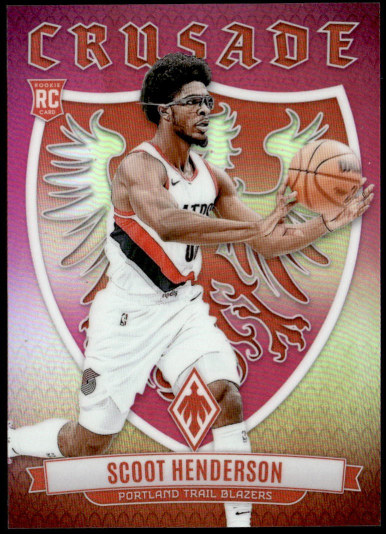 2023-24 Panini Phoenix #23 Scoot Henderson Crusade Pink #/99 Rookie E1