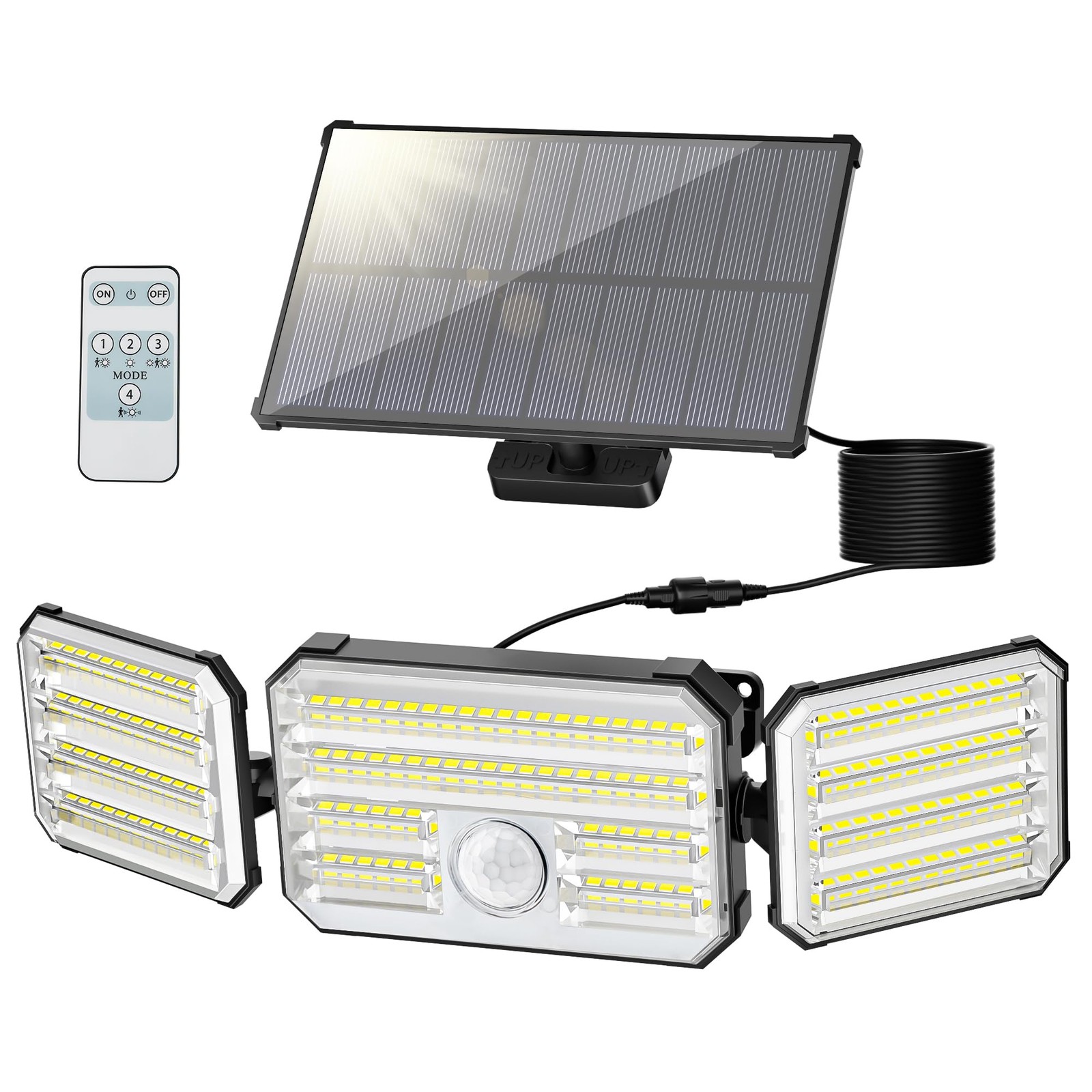 Faretto Led da Esterno Solare con Sensore di Movimento, Luce Solare Led Esterno 