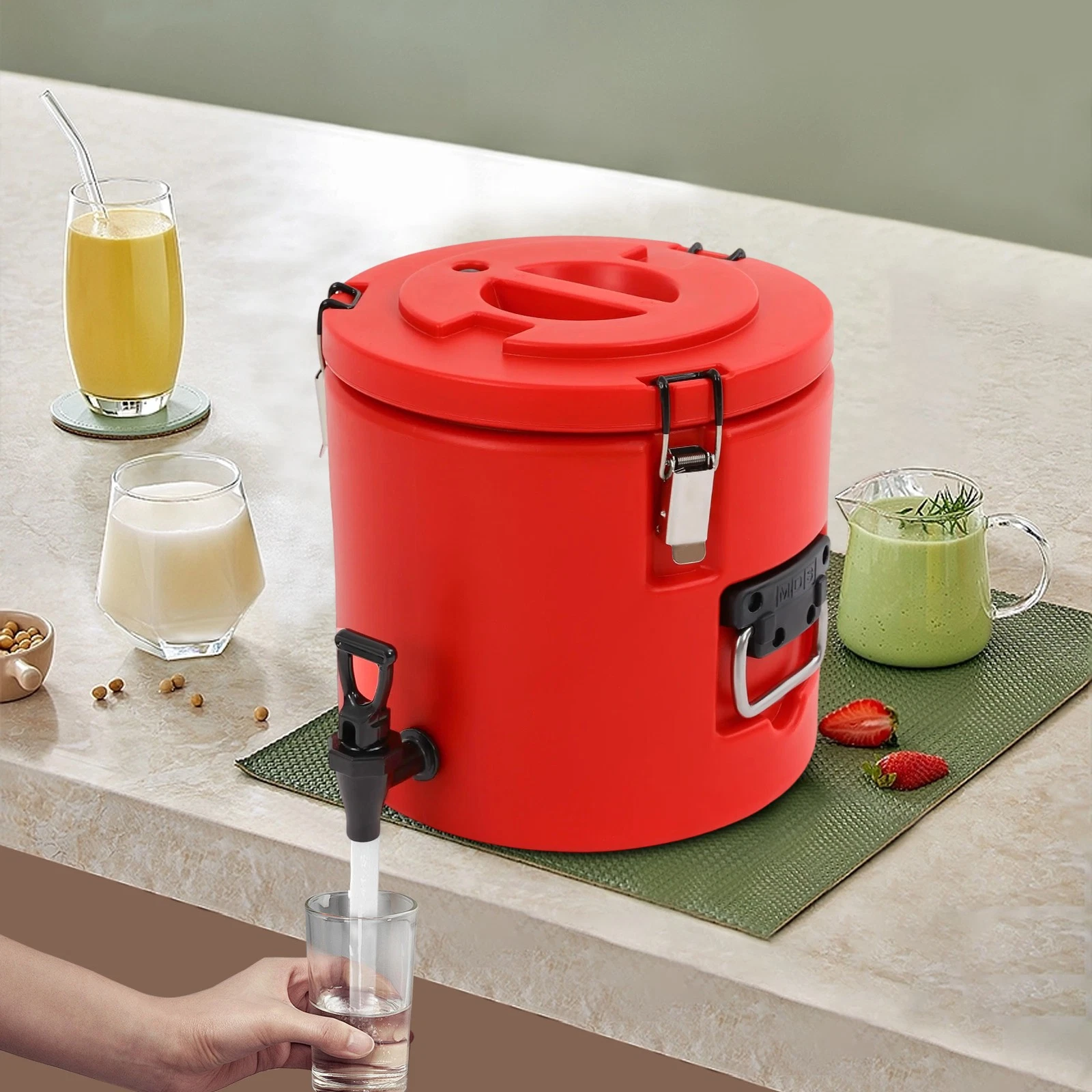 15L Insulated Beverage Dispenser, Stainless Steel Insulated Bucket with Faucet