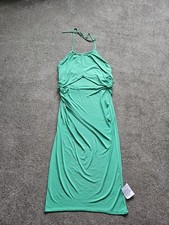 Asos design ladies size 18 halter ruched cut out midi dress