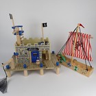 Vintage Le Toy Van Pirate Fort Wooden Playset With Viking Ship – Wooden Toy Lot