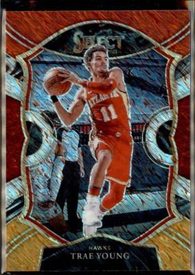 2020-21 Panini Select #2 Trae Young Red White Orange Flash 4 3 A
