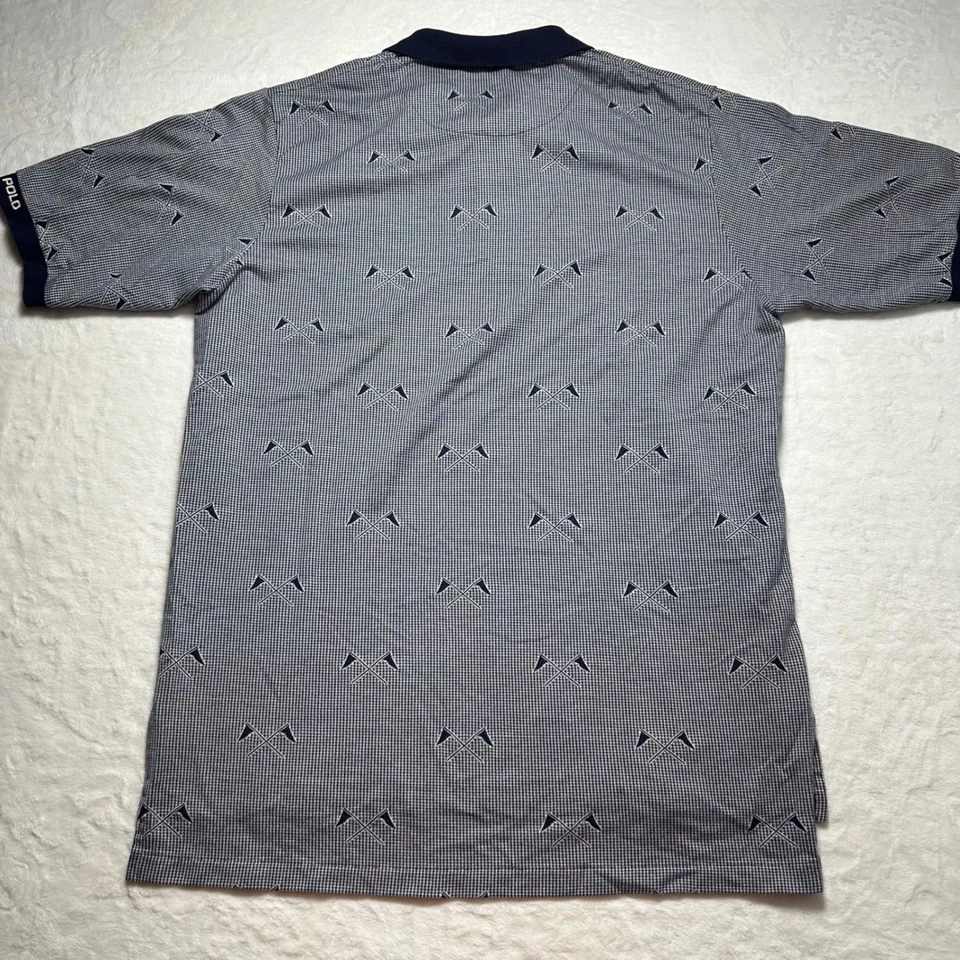 Camisa Polo de Golf Ralph Lauren De Colección Estampado de Bandera Preppy Hecha en EE. UU. Para Hombres Talla XL Foto 2 de 4
