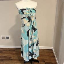 Patagonia Kamala Dress/skirt Size Large Hibiscus Field Floral Blue