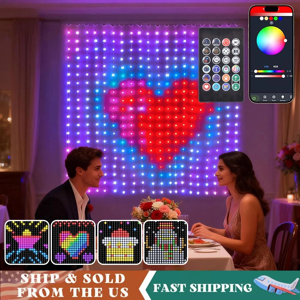 400 LED Smart Curtain String Lights Hanging Fairy Light Romantic Holiday Decor
Opens in a new window