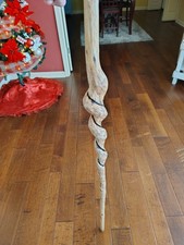 Hand crafted wooden twisted cane/staff