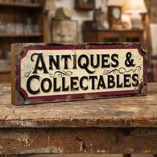 Antiques & Collectables Vintage Style Sign – Antique Market Stall Shop Display