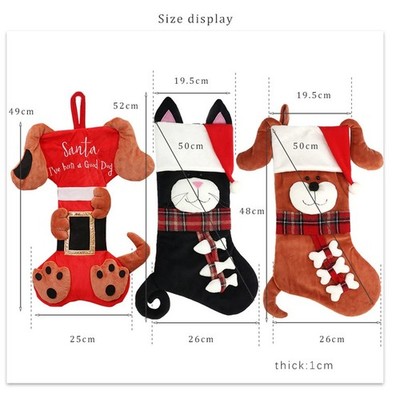 Plush Pet Christmas Stockings   Personalized Dog and Cat Holiday Stocking for Fa