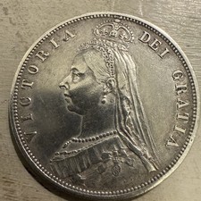 1887 Queen Victoria Jubilee Head Half Crown Silver Coin Very Fine Condition
