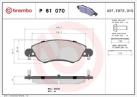 Brembo Bremsbelagsatz, Scheibenbremse P 61 070 FüR CitroËN