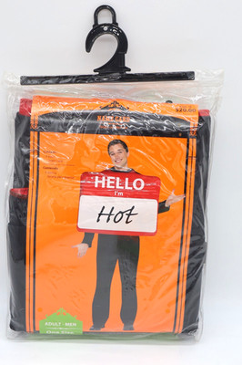 Hello I'm Hot Costume Adult Men One Size Funny Halloween Name Tag Costume Sealed