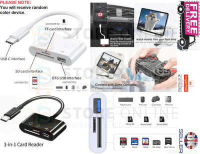 USB C SD Kartenleser, Micro SD auf Typ C OTG Adapter für SDHC SDXC TF