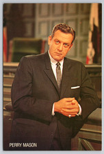 Postcard Vintage Raymond Burr Portraying Perry Mason Original Run 1957-1966