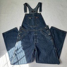 Vtg Y2K 90s Polo Jeans Co Ralph Lauren Denim Overalls M Blue Carpenter Granola