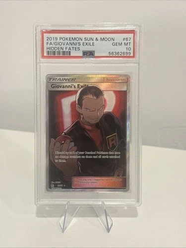 2019 POKEMON SUN & MOON HIDDEN FATES #67 FA/GIOVANNI'S EXILE PSA 10 GEM MINT