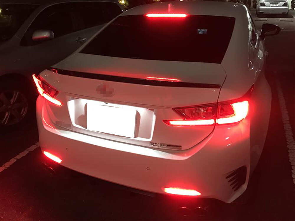 Dark Red Lens LED Stip Rear Bumper Reflector Lights For Lexus IS-F RC ...
