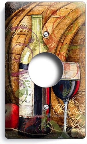 FRENCH WINE BOTTLE BARREL CHEESE GRAPES LIGHT SWITCH OUTLET PLATES KITCHEN DECOR - Picture 18 of 34