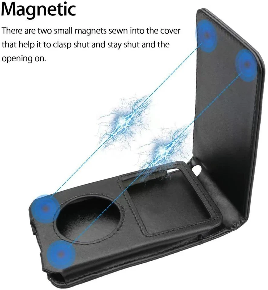 Black Leather Stand Case Cover for Apple iPod Classic 80GB/120GB/160GB 6th 7th - Image 4 of 4