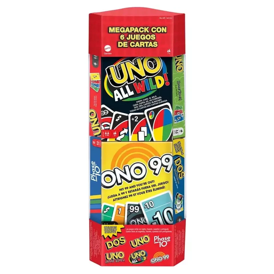 Mattel Classic Card Game Bundle - Paquete de 6 UNO DOS Phase 10 All Wild Games Foto 2 de 2