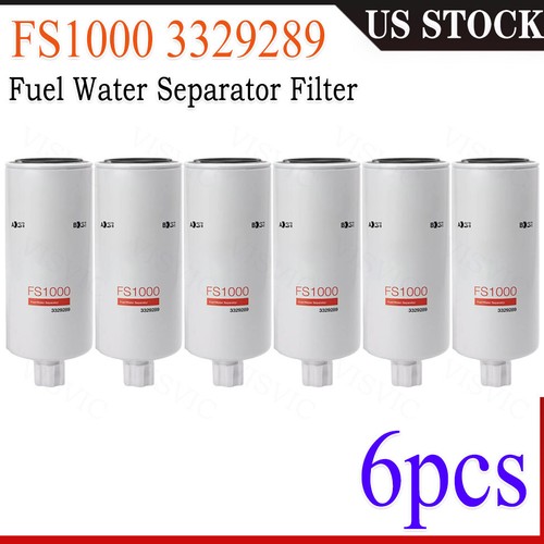 6 PACK Fuel Filter/Water Separator FS1000 For Cummins 3329289