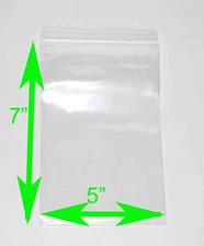 200 Heavy Duty 4-Mil Clear Top Load 5" x 7"  Zip Lock Plastic Seal Bags